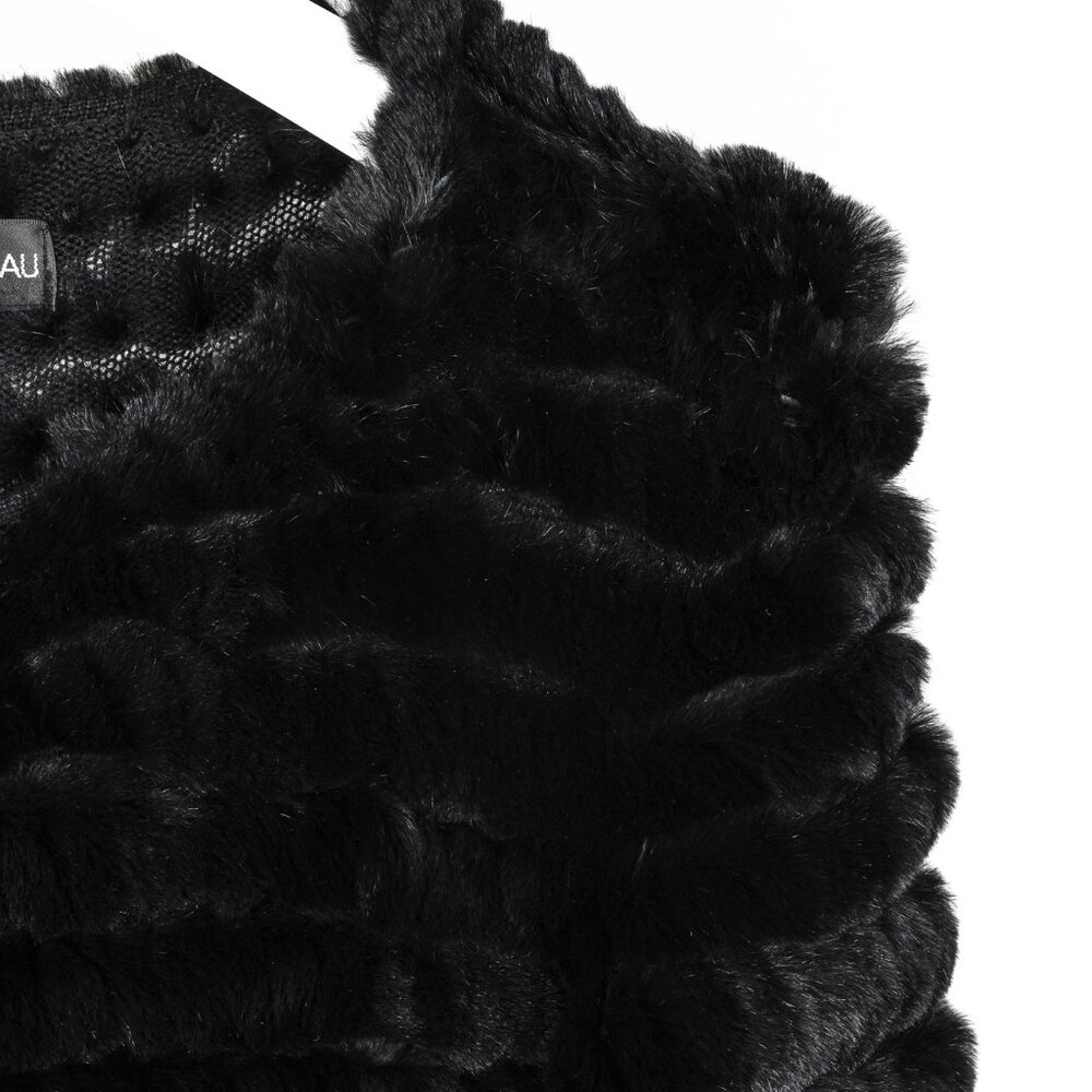 Adrienne Landau Black Rabbit-Fur Jacket - Picture 5 of 8